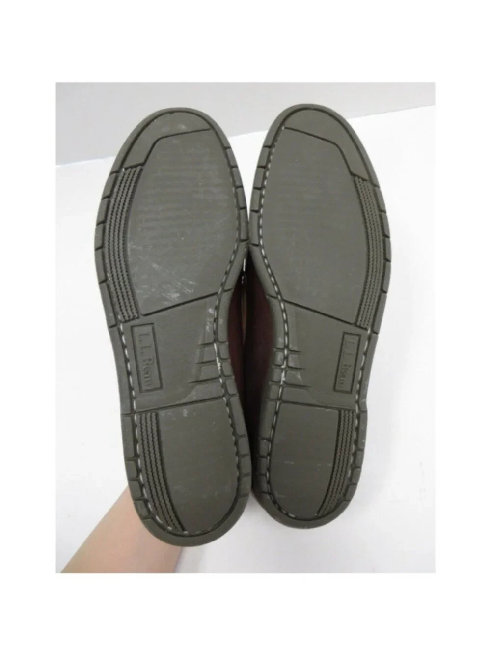 LL Bean Boat Shoes 11 D Dark Loafer Leather Moccasin Slip On Classic
